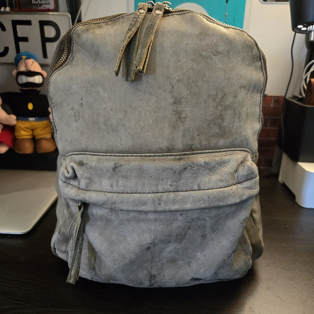 Latico Baxter Leather Backpack Olive Green